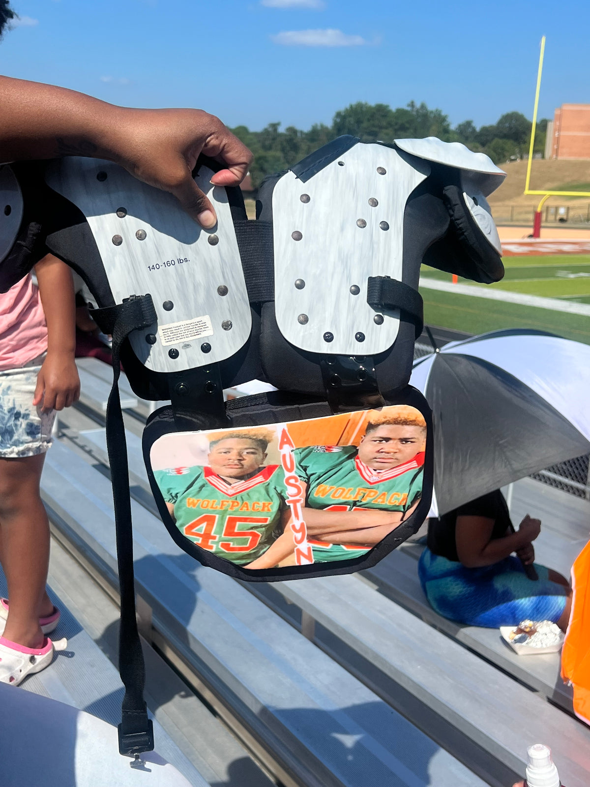 Custom football back plate