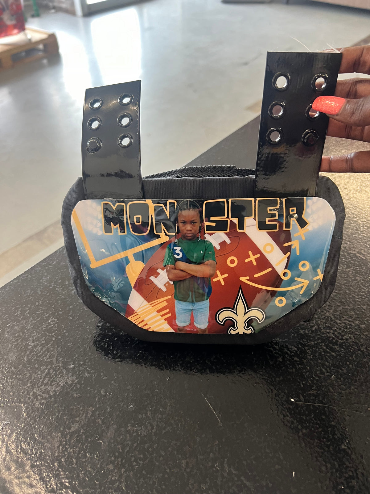 Custom football back plate