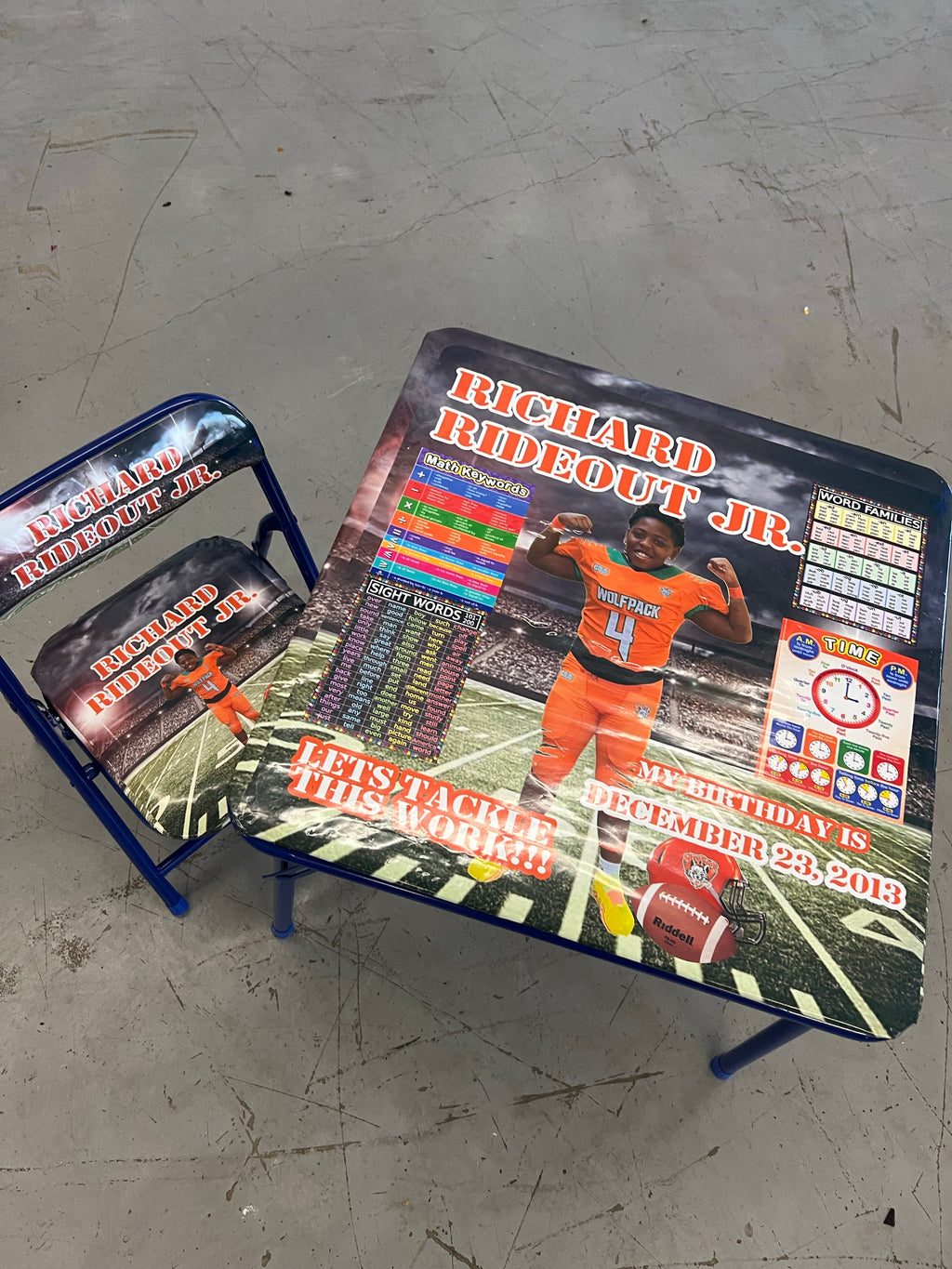 Custom toddler learning table