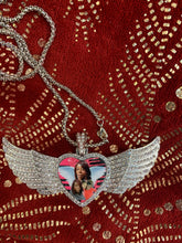 Load image into Gallery viewer, Angel Wing Heart Bling Necklace (Large)
