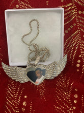 Load image into Gallery viewer, Angel Wing Heart Bling Necklace (Large)
