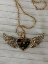 Load image into Gallery viewer, Angel Wing Heart Bling Necklace (Large)
